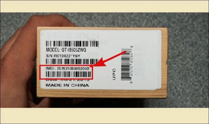 Kiểm tra IMEI OPPO trên vỏ hộp