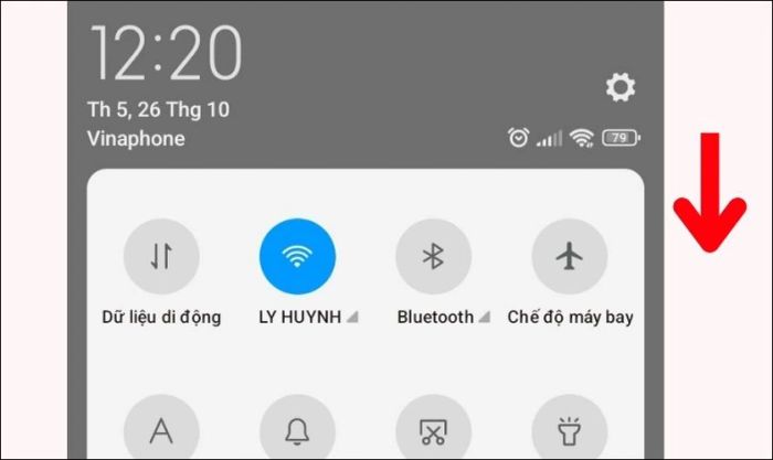 Sử dụng thanh thông báo để thực hiện chụp màn hình