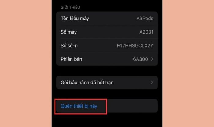 Nhấn chọn Quên thiết bị này