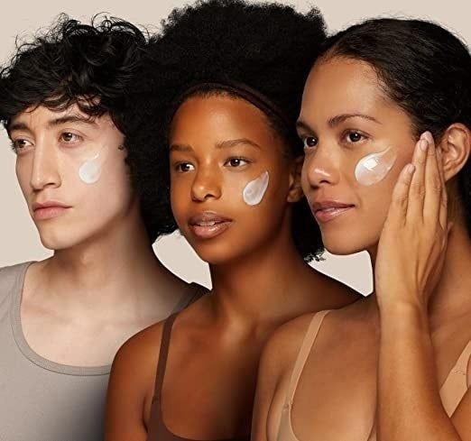 Three models using the moisturizer
