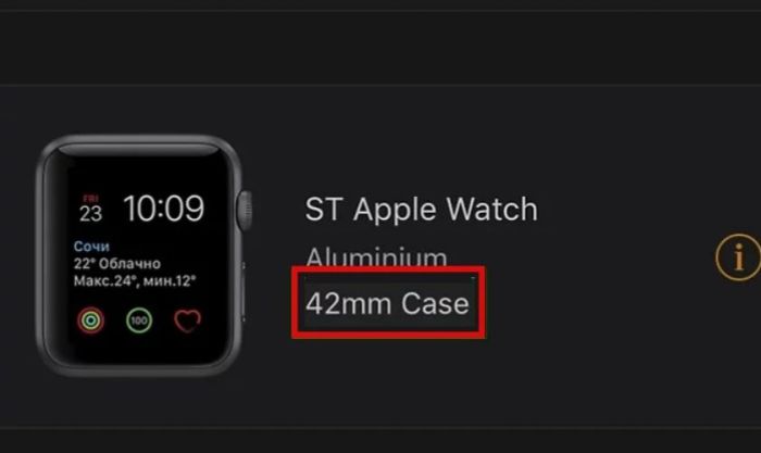 Xác định kích thước màn hình của Apple Watch