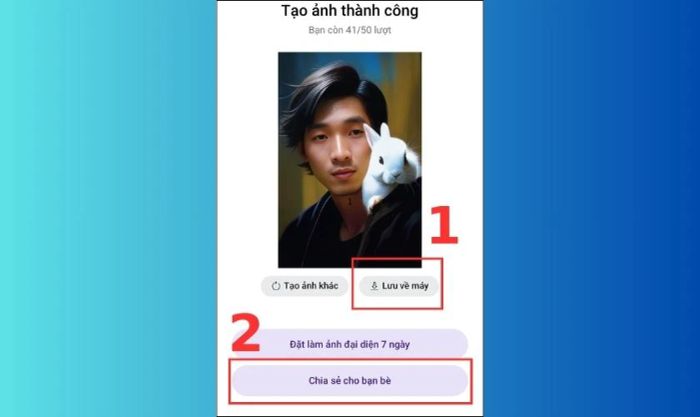 Có thể chia sẻ ảnh tạo bằng Zalo AI Avatar sang ứng dụng khác không?