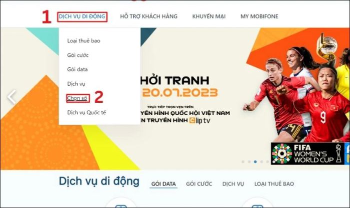 Làm thế nào để mua sim đầu số 0708 trên trang web của mạng MobiFone