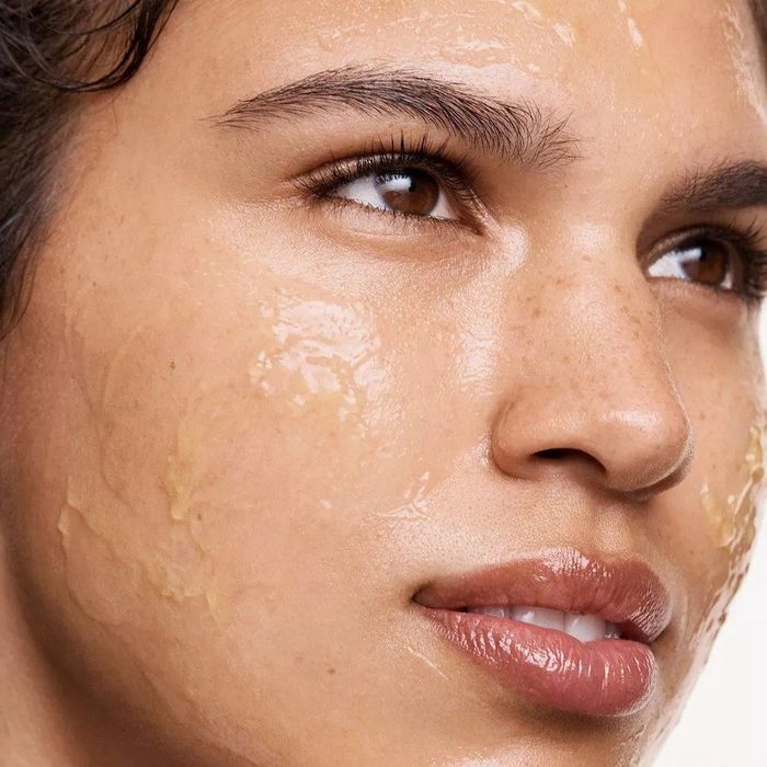 The mask being applied by a model