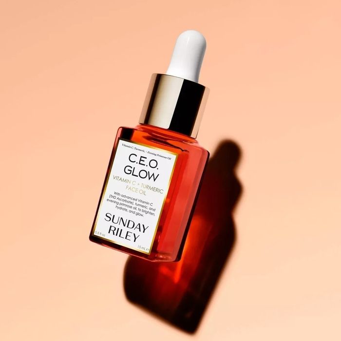The bottle of glow-enhancing oil