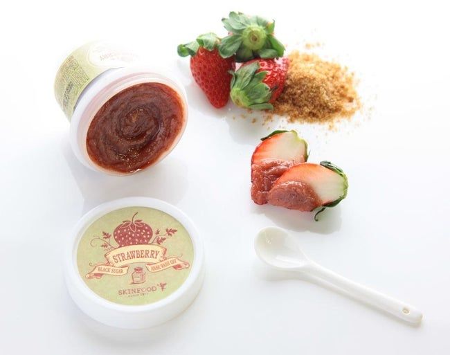 a jar of the strawberry scrub