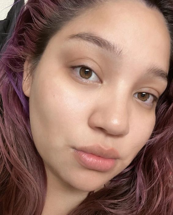 The reviewer with a clean, fresh face after using the cleansing balm.
