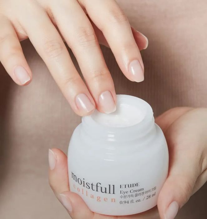 The Etude House eye cream in its jar