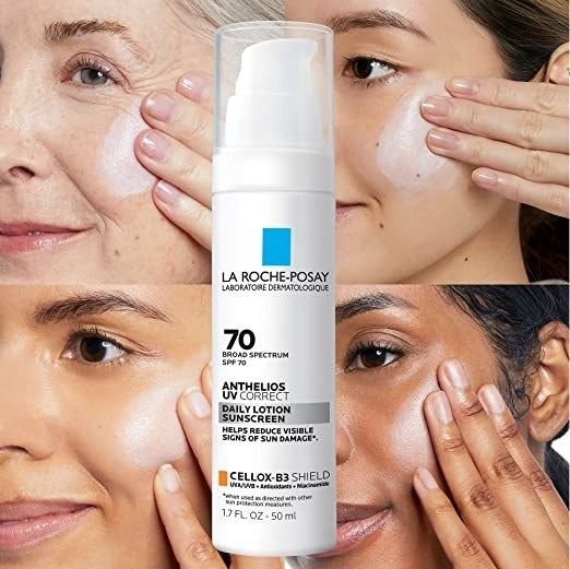 Models with different skin tones demonstrating the application of the SPF moisturizer.