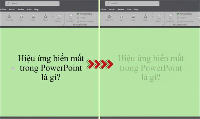 Hiệu ứng biến mất giúp tạo điểm nhấn ấn tượng cho bài thuyết trình PowerPoint