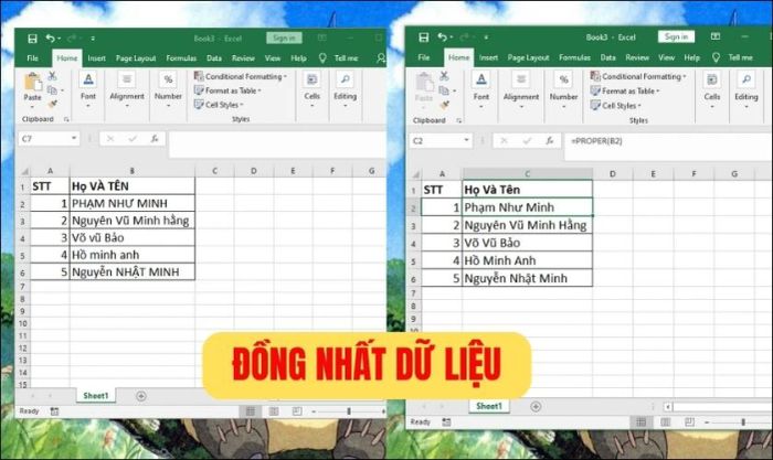 Sử dụng hàm PROPER giúp nâng cao tính chuyên nghiệp trong các báo cáo