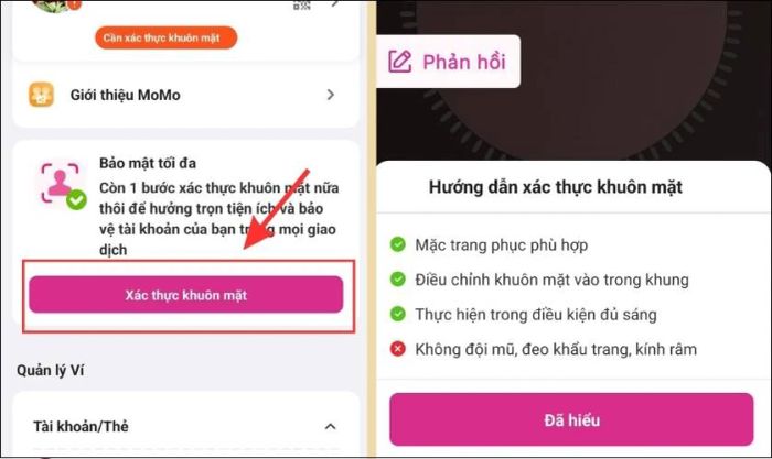 Làm theo hướng dẫn của MoMo và nhấn Xác nhận