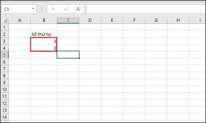 hướng dẫn đánh số thứ tự nhanh trong excel bằng thao tác kéo thả chuột