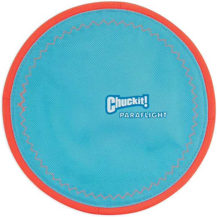 Chuckit! Paraflight flying disc for dogs, featuring a textured surface for easy gripping.