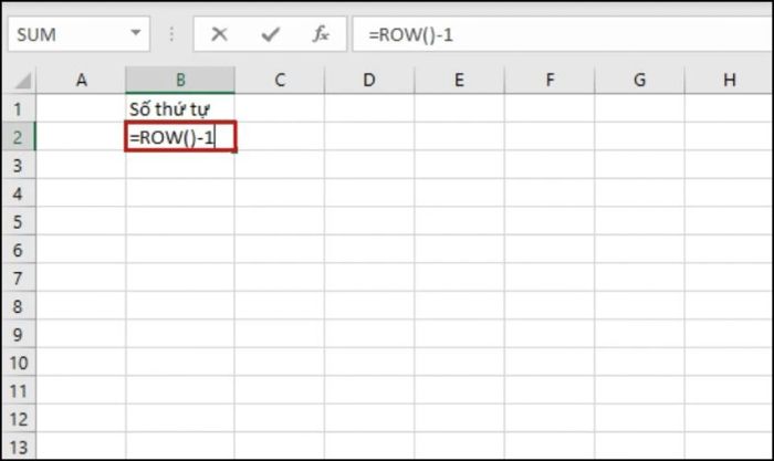 hướng dẫn đánh số thứ tự trong excel bằng hàm row
