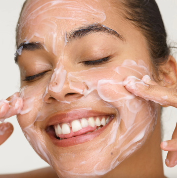a model using the exfoliator