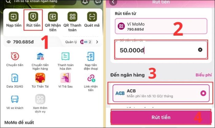 Hướng dẫn rút tiền từ ví MoMo khi không sử dụng nữa