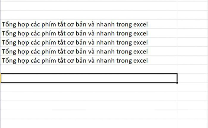 Phím tắt Ctrl D trong Excel