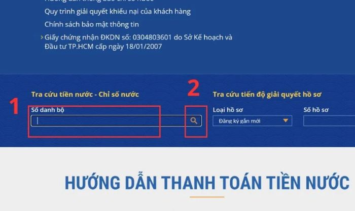 Điền Mã khách hàng và nhấn vào biểu tượng kính lúp để tìm kiếm