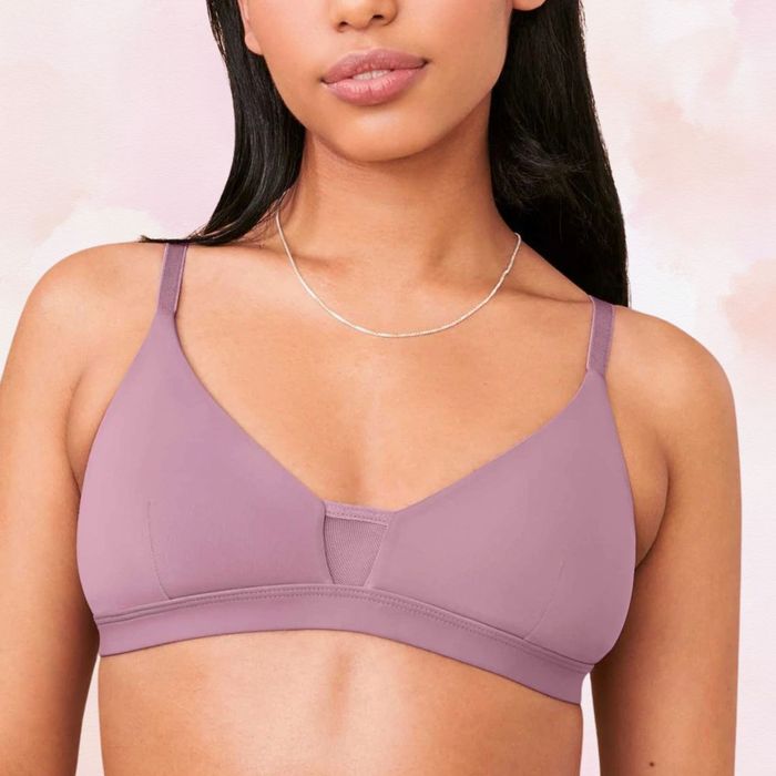 Model showcasing the khaki bra