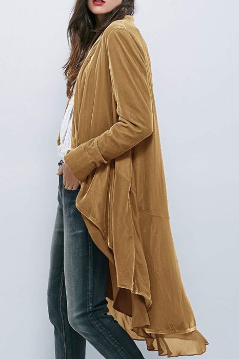 model showcasing the jacket in a khaki shade