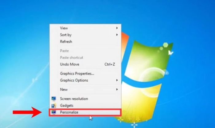 Cách hiển thị ứng dụng trên màn hình máy tính Win 7