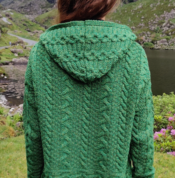 The back view of the cardigan