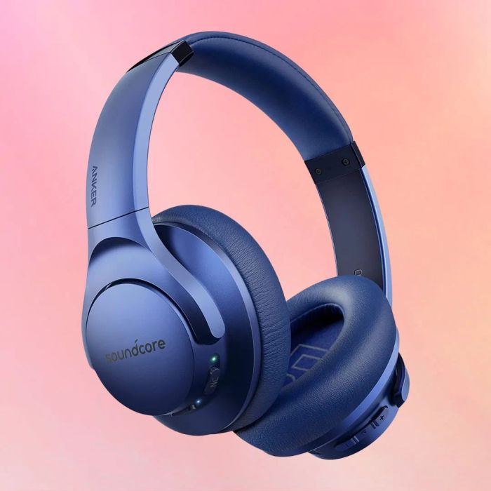 The blue headphones