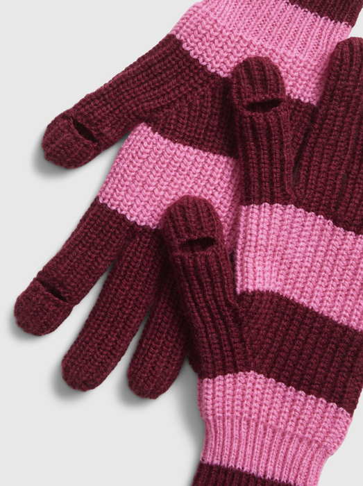 Close-up shot of the finger slits on the smartphone gloves