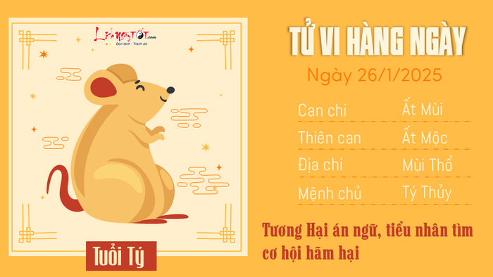 Tử vi ngày 26/1/2025 - Tuổi Tý