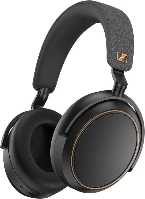 The black and copper wireless headphones
