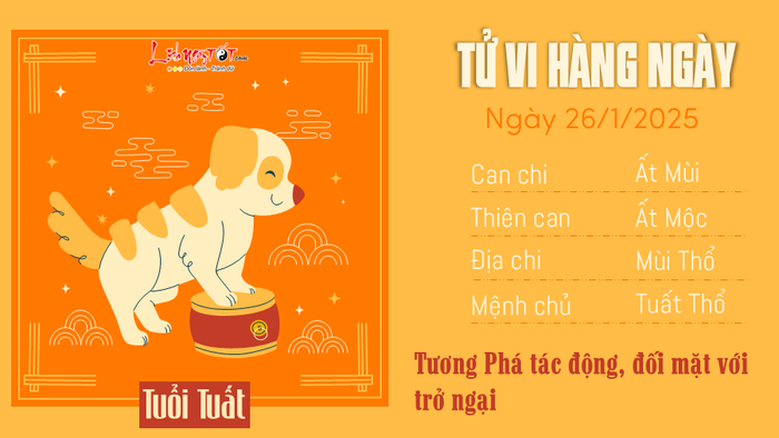 Tử vi hàng ngày 26/10/2025 - Tuất