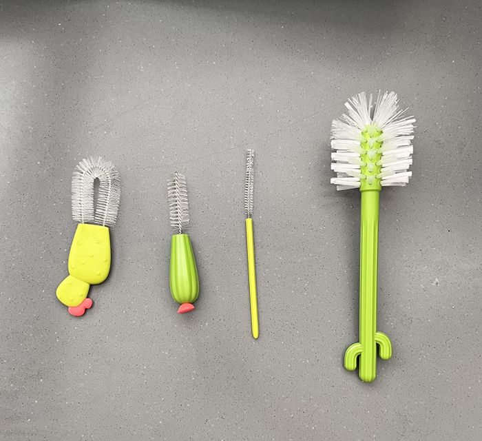 A set of bottle brushes shaped like cacti