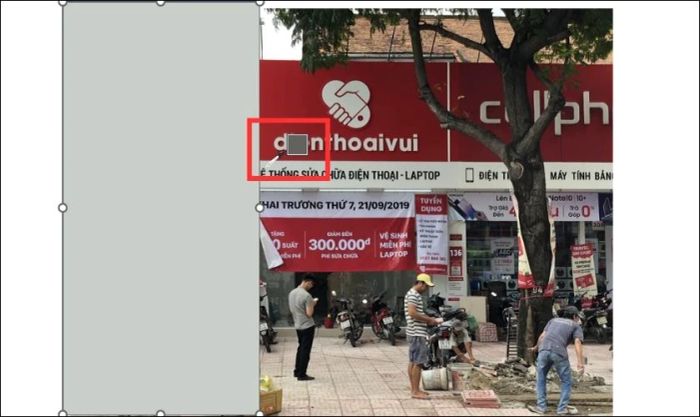 Thực hiện các bước làm mờ một phần hình ảnh