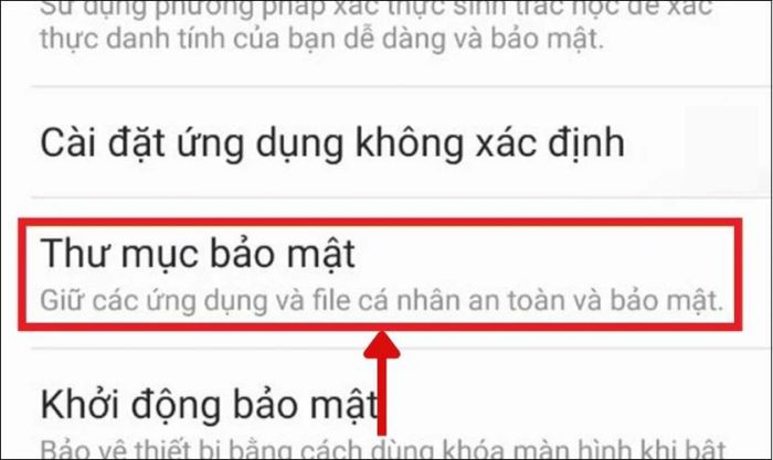 Truy cập thư mục bảo mật