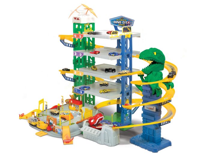 A fun car playset for all ages, with an exciting twist: dinosaurs!