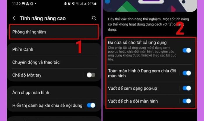 Kích hoạt tính năng chia đôi màn hình trên điện thoại Samsung