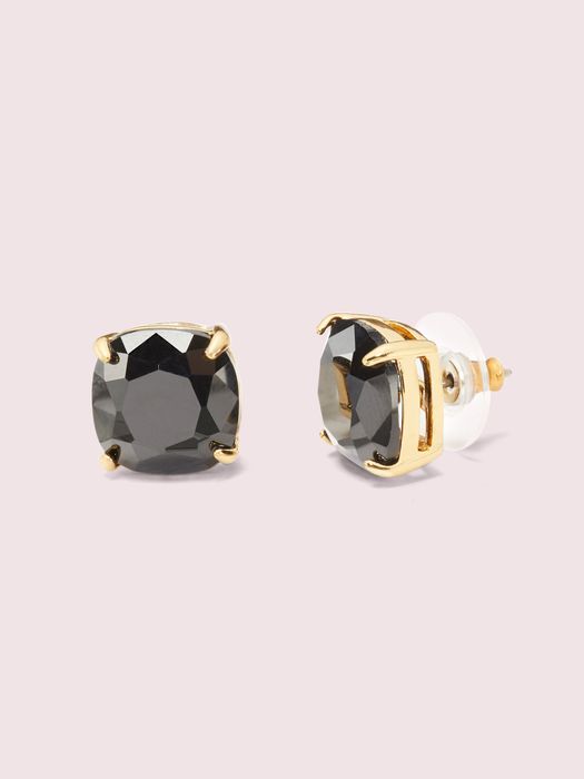 Product image showcasing two black stud earrings