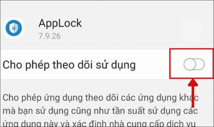 Truy cập cài đặt để kích hoạt tính năng theo dõi sử dụng và cấp quyền cho ứng dụng