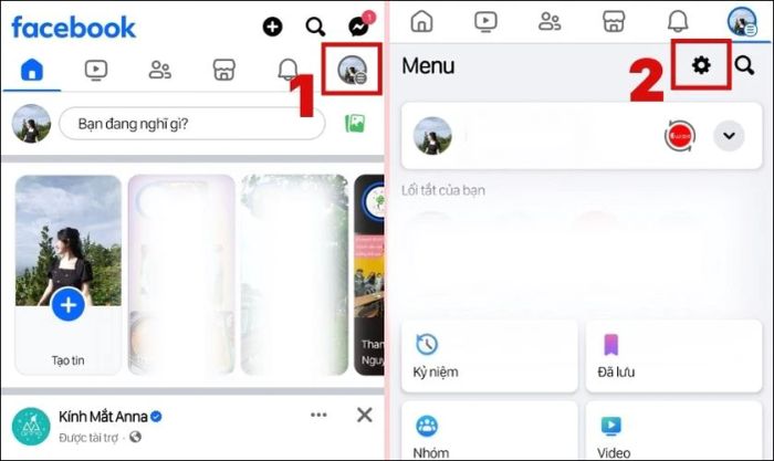 Khởi động ứng dụng Facebook trên điện thoại