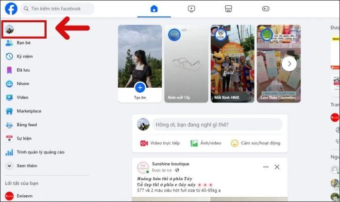 Đăng nhập vào web Facebook bằng máy tính