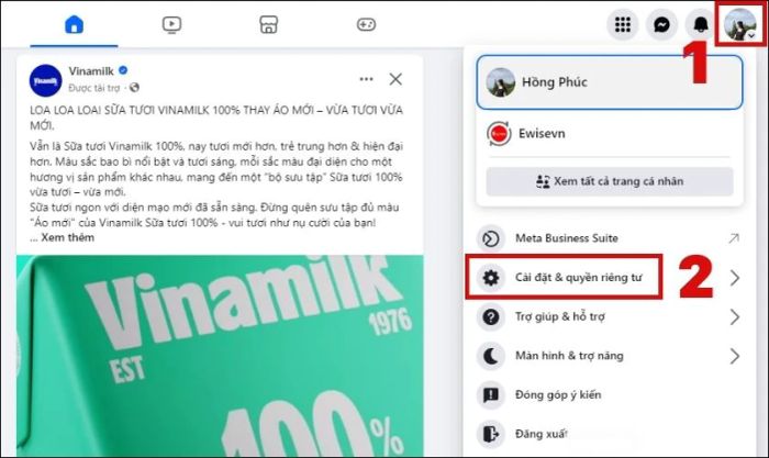 Đăng nhập vào trang web Facebook
