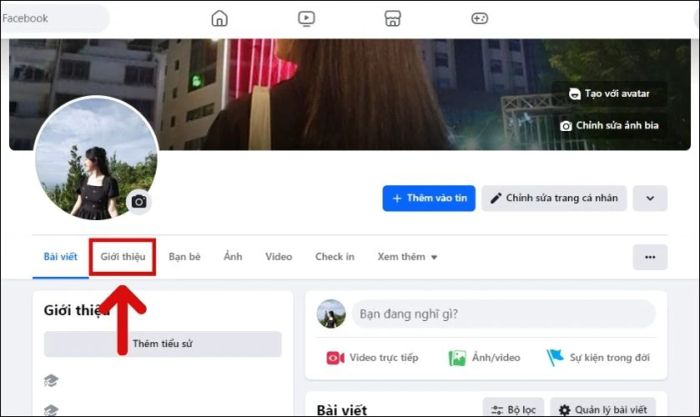 Nhấn vào mục Giới thiệu
