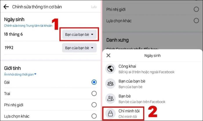 Nhấn vào tùy chọn Bạn của bạn bè