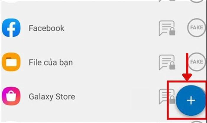 Nhấn dấu cộng lần nữa để hoàn tất quá trình khóa ứng dụng trên điện thoại Samsung