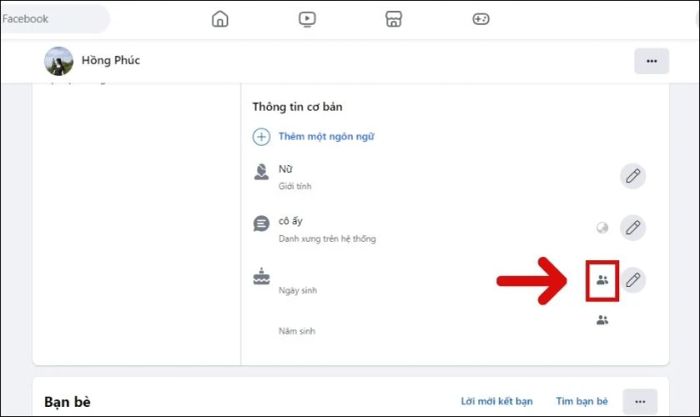 Nhấp chuột vào biểu tượng Bạn bè