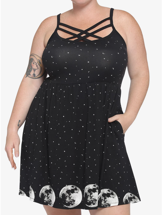 Model showcasing a Moon Phase strappy dress