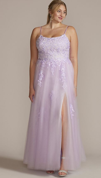 model displaying the front view of the dress