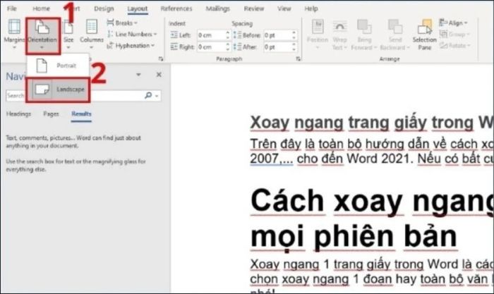 Trong menu Orientation, chọn Portrait để thiết lập trang dọc