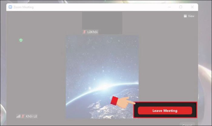 Rời khỏi cuộc họp và tham gia lại để sửa lỗi Zoom không mở được camera trên laptop